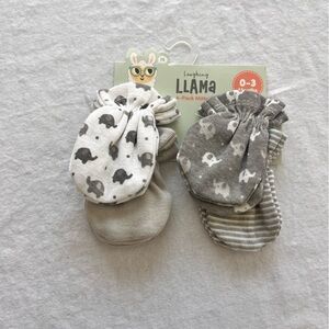 Carter's Gray & White Elephant Baby Mittens 4-Pack
